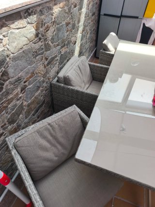 Conjunto jardín 8 sillas ratán