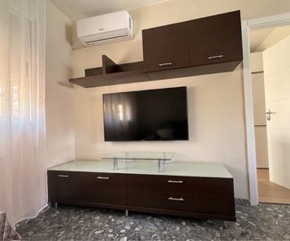 Mueble TV madera y cristal