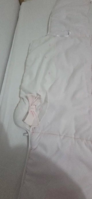 Chichonera / Protector de cuna rosa y blanco