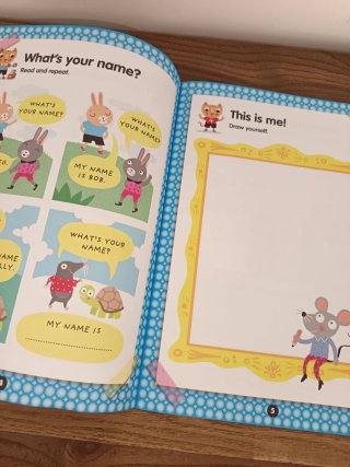 Cuadernos Ingles con pegatinas y dibujo preescolar