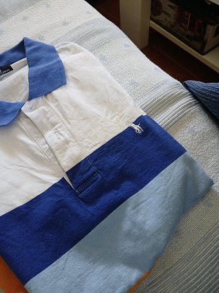 Polo  Rayas Azul Blanco