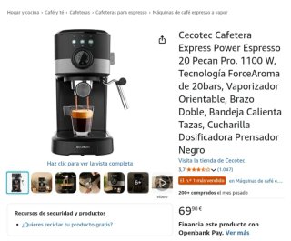 Cafetera Cecotec Express Power Espresso 20