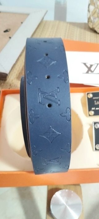 Cintura Louis Vuitton reversibile Marrone/blu
