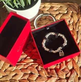 Pulsera Uno de 50 Plata y Negro