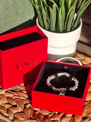 Pulsera Uno de 50 Plata y Negro