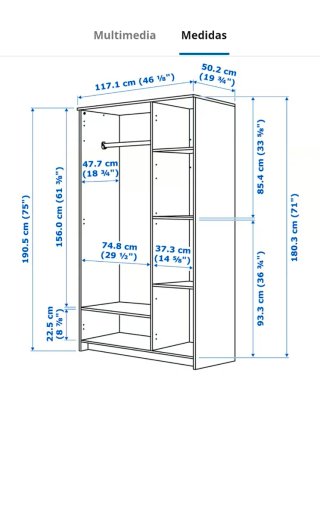 Armario IKEA blanco con puertas