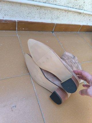 Botas camperas beige talla 41-42 caña ancha
