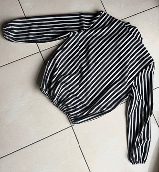 Camicia a righe elegante con fiocco taglia unica