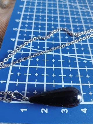 Collar con colgante de mineral aventurina azul