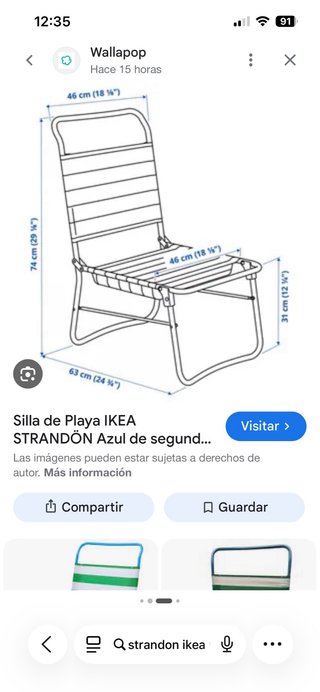Silla de playa Ikea rayas verdes