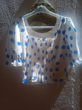 Conjunto Palazzo y Top Lunares