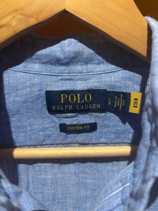 Camisa Lino Polo Ralph Lauren Azul