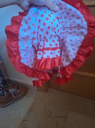 Disfraz Flamenca Niña Rojo Lunares.  talla 4 años