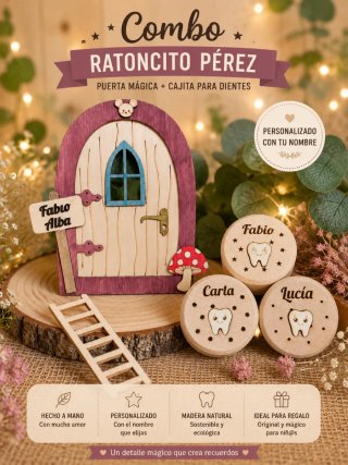 Puerta Ratón Pérez Personalizada Madera