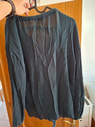 Blusa Zara Negra Manga Larga