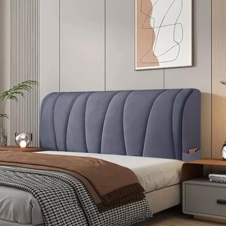 Funda Cabecero Cama Terciopelo Gris