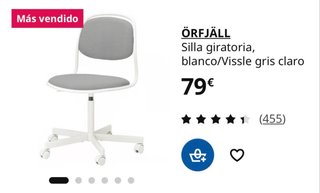 Silla de escritorio gris y blanca IKEA