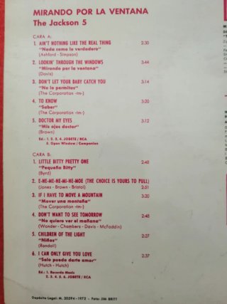 Vinilo Jackson Five 1972 - Excelente Estado
