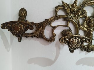 Perchero antiguo bronce 4 ganchos
