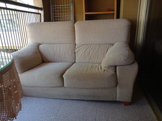 Sofá de tela beige 2 plazas mezcla curtisan