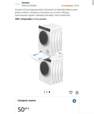 Kit Superposición Lavadora Secadora Cecotec
