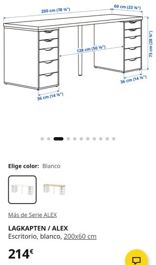 Escritorio Ikea Blanco y Negro