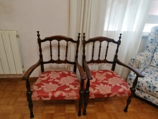 Coppia poltroncine vintage tessuto floreale
