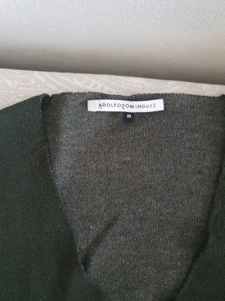 Vestido Adolfo Dominguez verde grisáceo. talla M