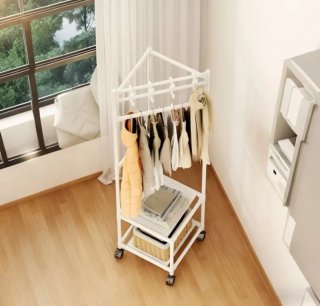 Mueble de entrada Perchero 3 capas con ruedas