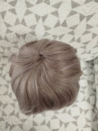 Peluca pelo natural gris