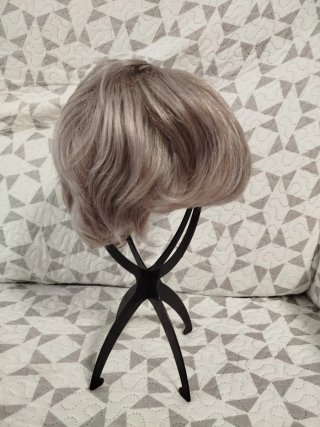 Peluca pelo natural gris