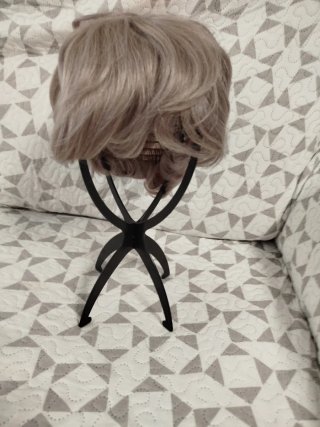 Peluca pelo natural gris
