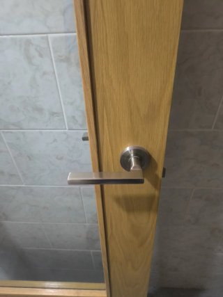 Puerta de salón con cristal y manilla