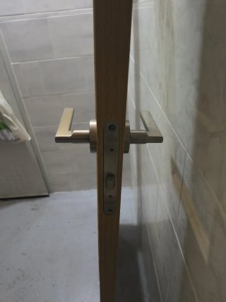 Puerta de salón con cristal y manilla