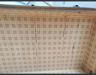 Baúl antiguo vintage madera y lona