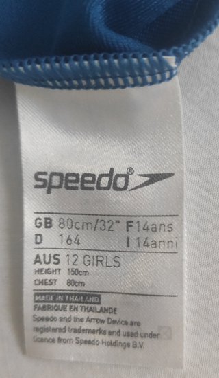 Bañador de natación Speedo azul niña talla 12-14