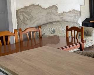 Mesa comedor madera 150x90cm y amplia largo 80 cm