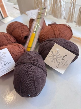 Hilos algodón CASASOL + aguja crochet 5mm