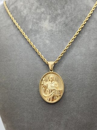 Medalla Acero Quirúrgico Chapado Oro