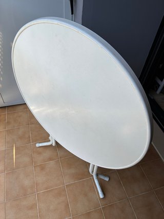 Mesa redonda blanca plegable 80cm