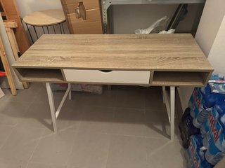 Escritorio madera y metal blanco