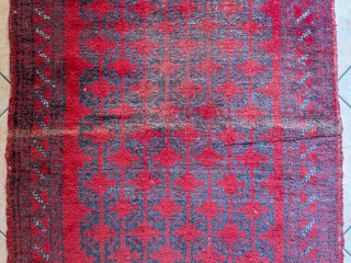 Tappeto Baluchi vintage rosso e nero
