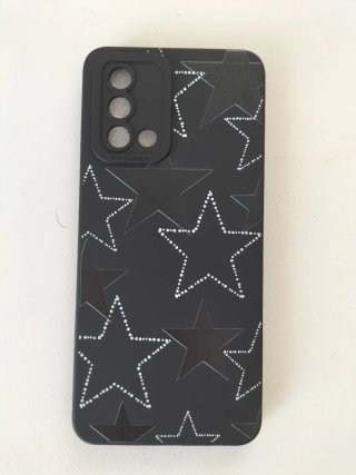 Custodia per telefono OPPO A74 con stelle nere e bianche