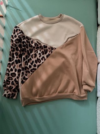 Sudadera de lactancia beige y marrón