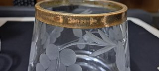 Vaso cristallo vintage con coperchio 18 cm