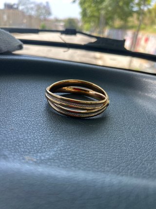 Pulsera dorada acero bañada oro 18k cruzada