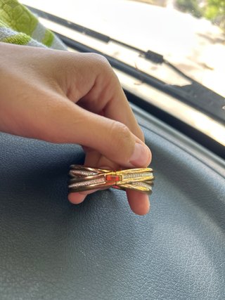 Pulsera dorada acero bañada oro 18k cruzada