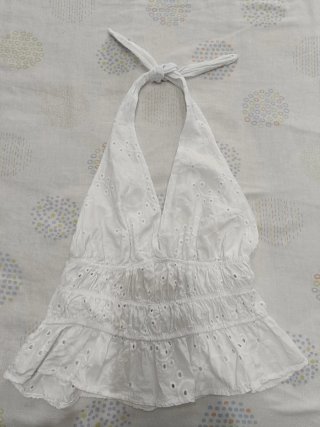 Top lino blanco talla S