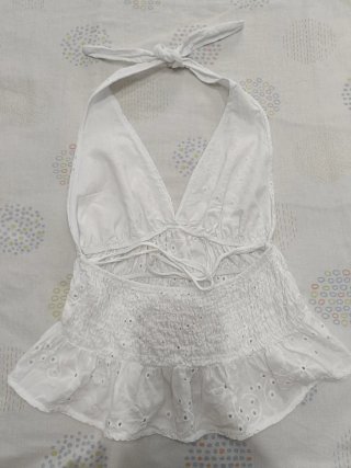 Top lino blanco talla S
