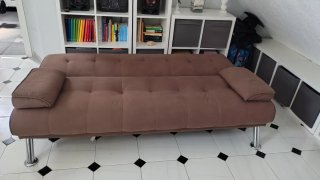 Sofá Cama Marrón Tela